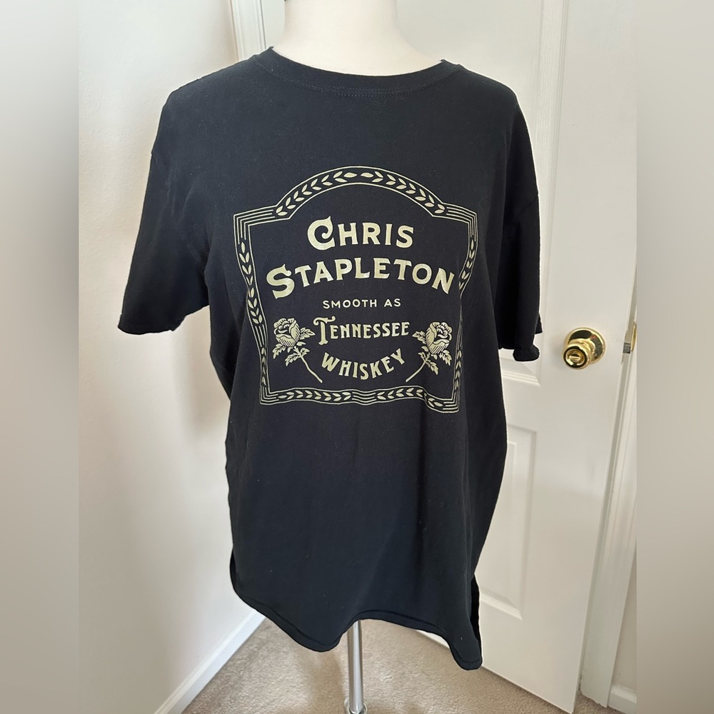 Chris Stapleton Tennessee Whiskey Black and Gold Graphic Tee Size XXL